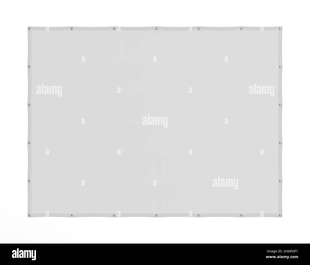 PVC Banner with Eyelets & Rope or Grommets isolated on a white