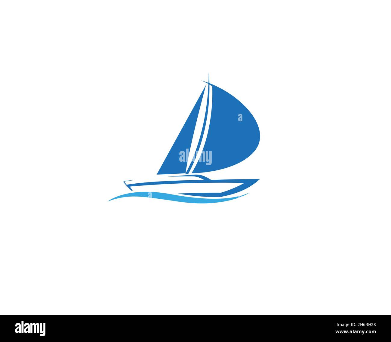 Creative Blue Yacht Boat Logo Design Vector Symbol Illustration Stock ...