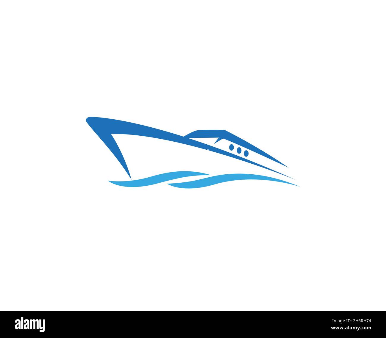 Creative Blue Yacht Boat Logo Design Vector Symbol Illustration Stock ...