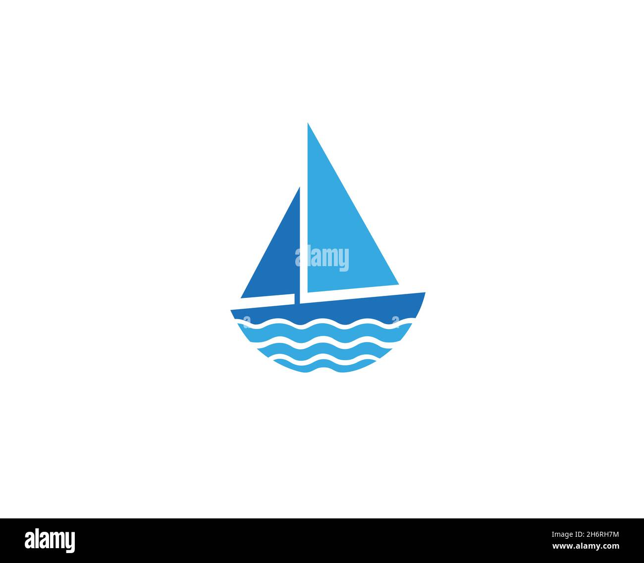 Creative Blue Yacht Boat Logo Design Vector Symbol Illustration Stock ...