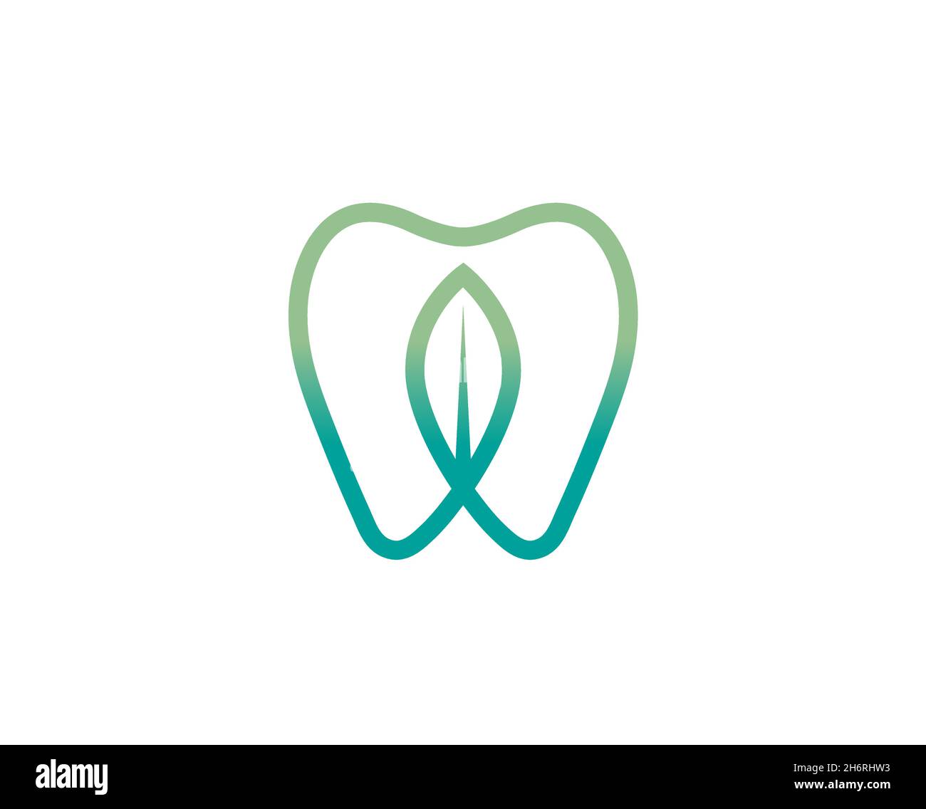 Creative Leaf Teeth Logo Design Vector Symbol Illustration Stock Vector