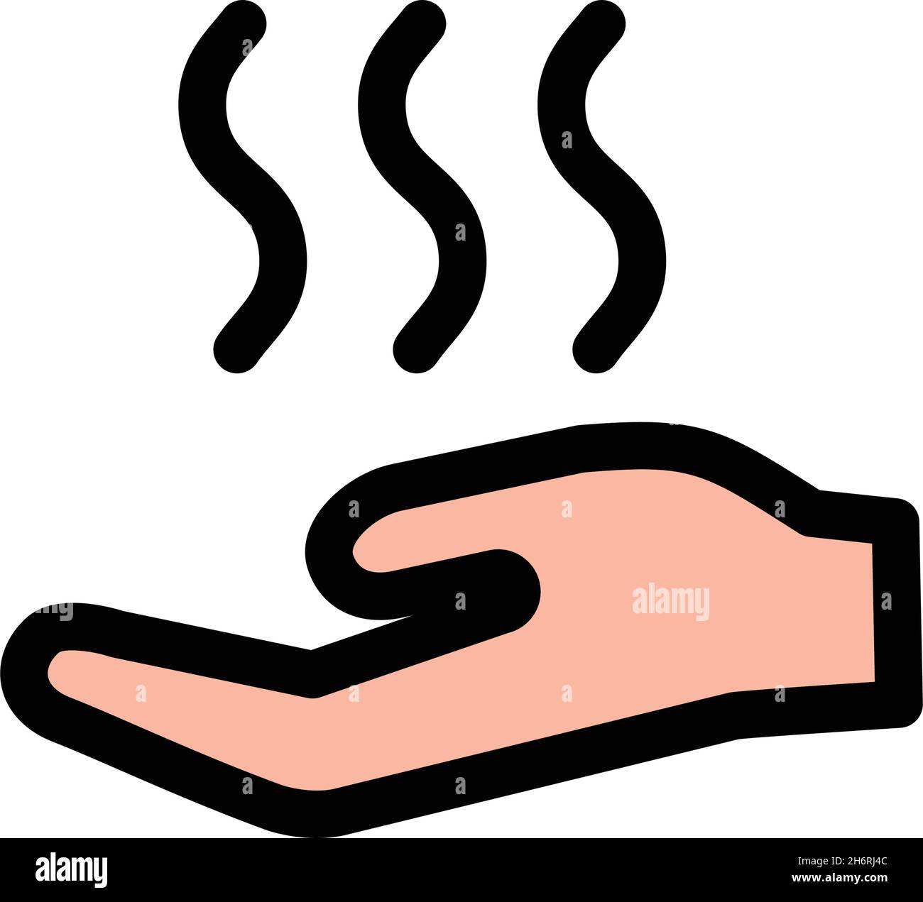 Hand dryer simple color icon. Vector hand sign, illustration isolated