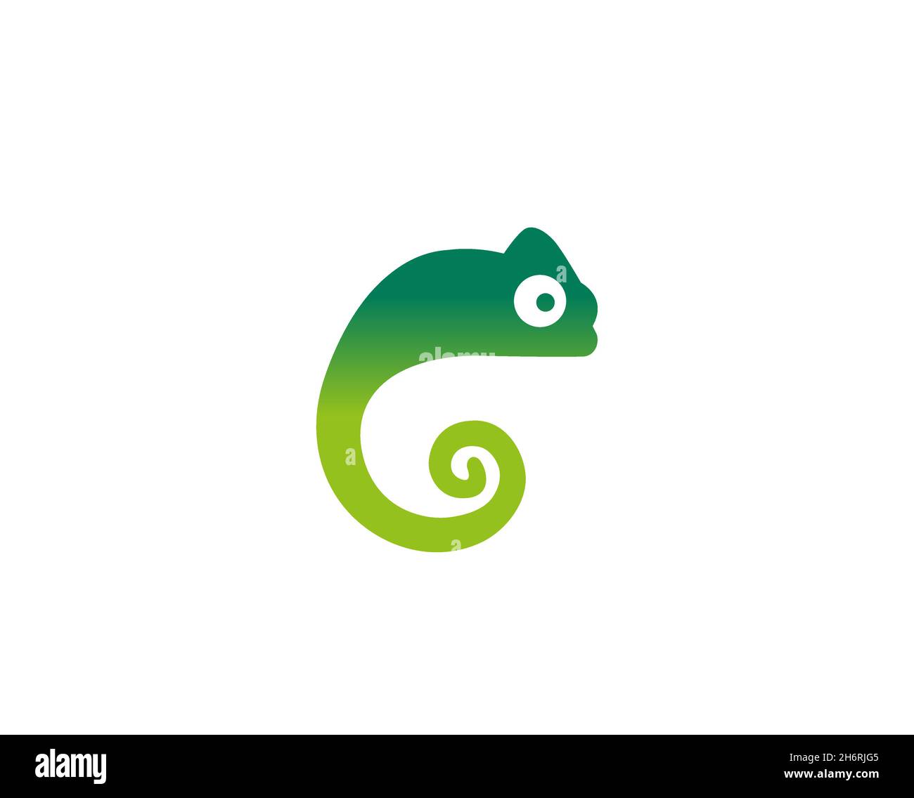 creative green chameleon logo vector design illustration Stock Vector