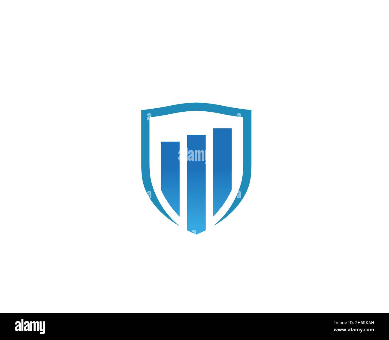 Creative Abstract Spartan Shield Bars Statistics Logo Design Vector Symbol Illustration Stock Vector