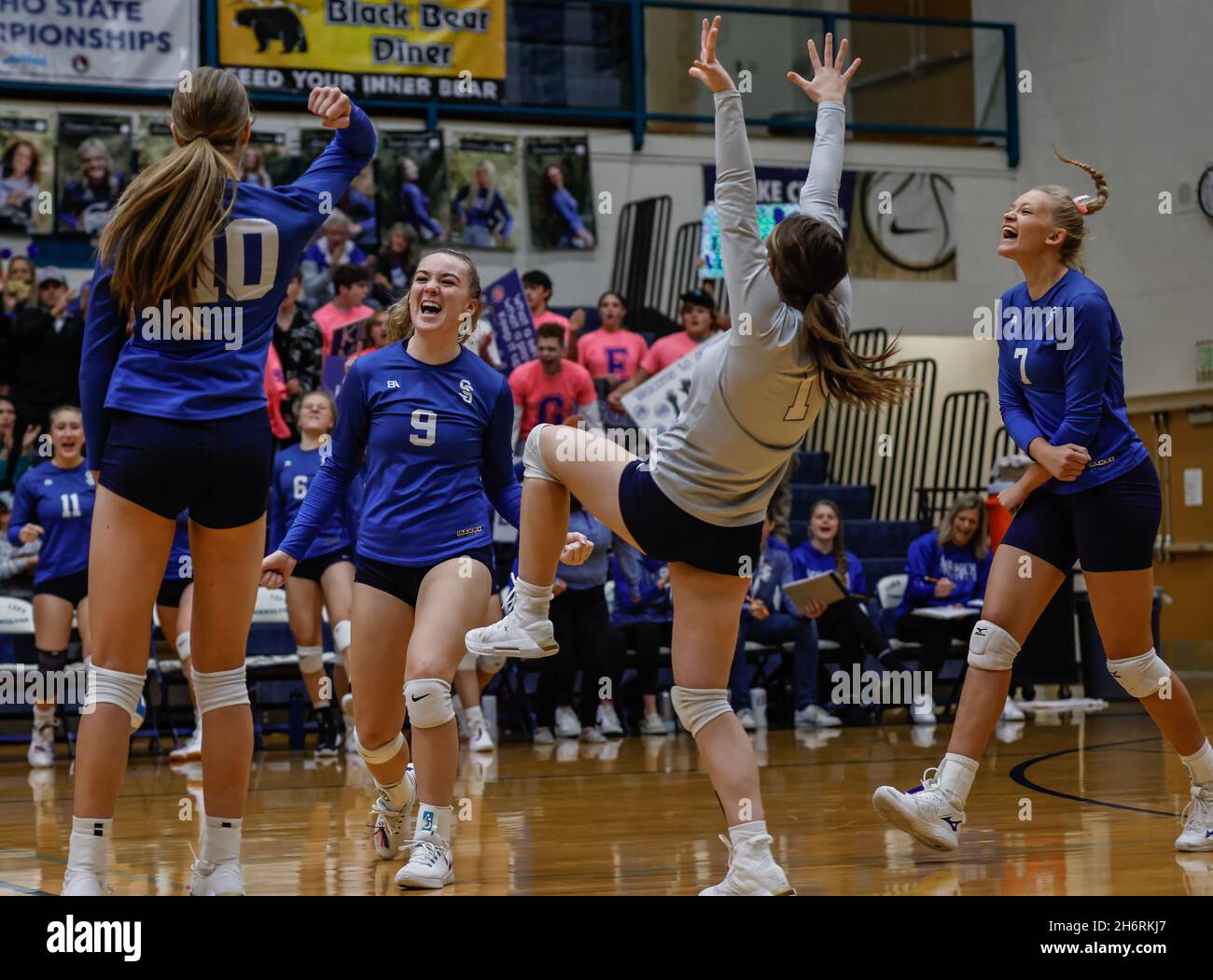 Volleyball action with Kimberley vs SugarSalem at the Idaho State
