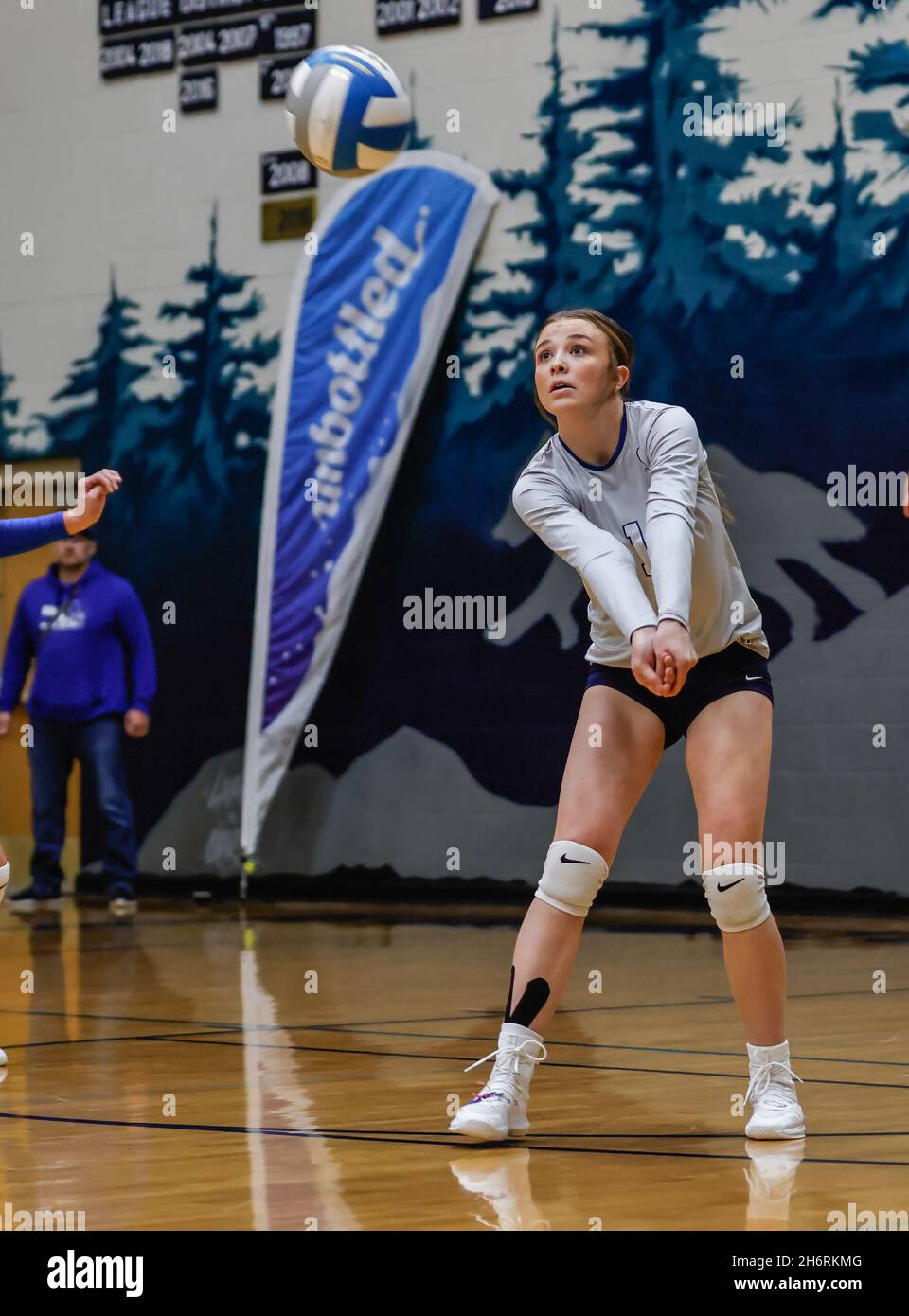 Volleyball action with Kimberley vs SugarSalem at the Idaho State