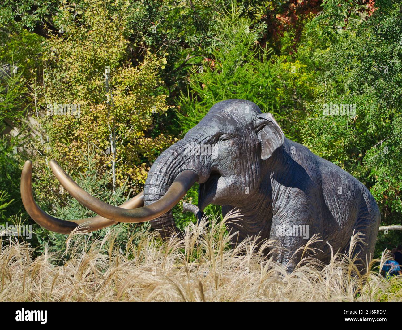 OMAHA, UNITED STATES - Oct 14, 2021: An elephant sculpture - Omaha's Henry Doorly Zoo and Aquarium in Omaha Nebraska Stock Photo