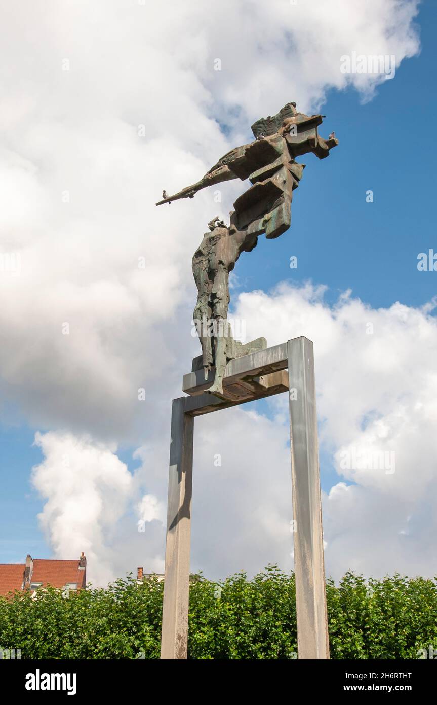 Public sculpture in Ghent Belgium Stock Photo