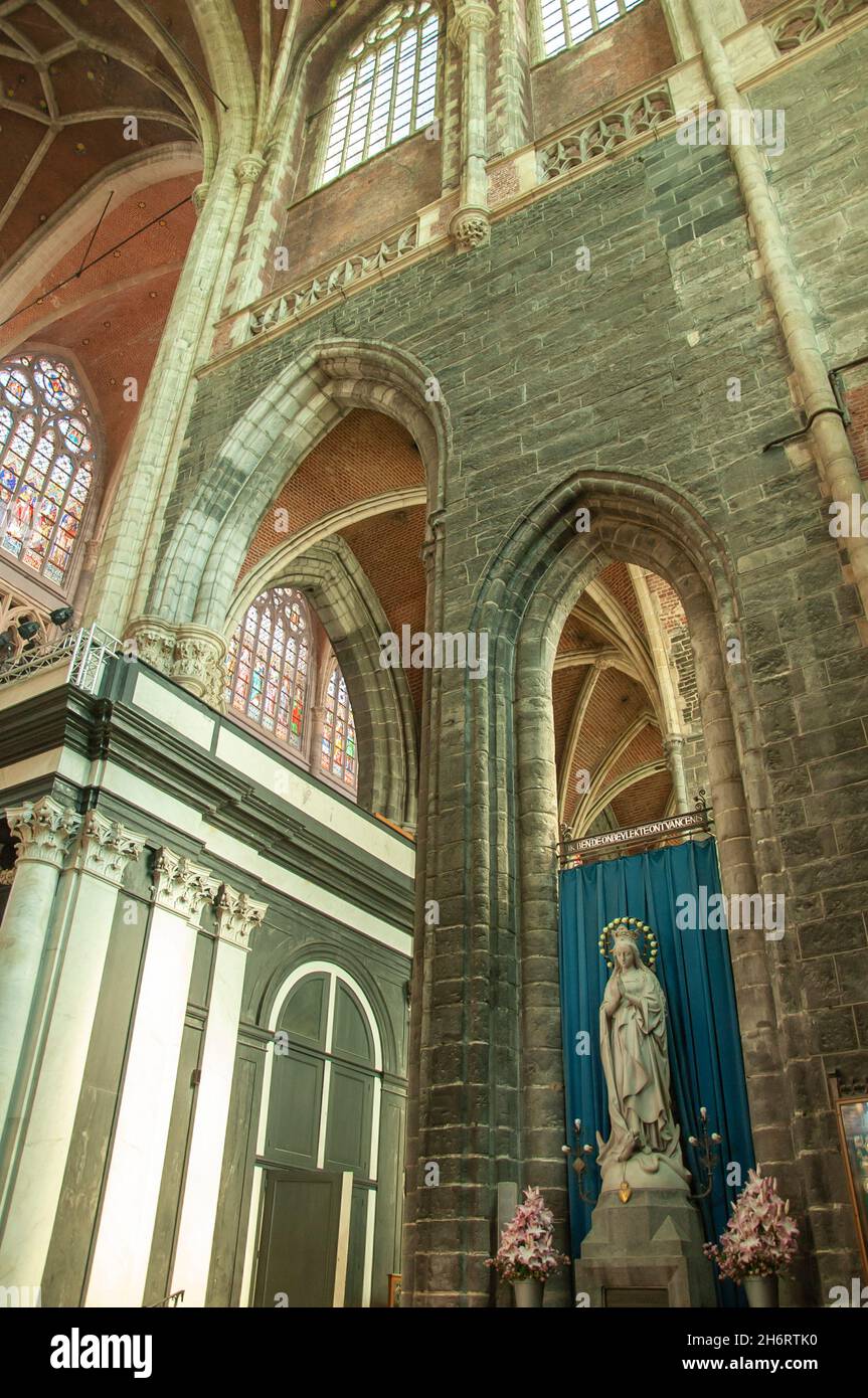 Interior view of St Bavo's Cathedral in Ghent Belgium Stock Photo