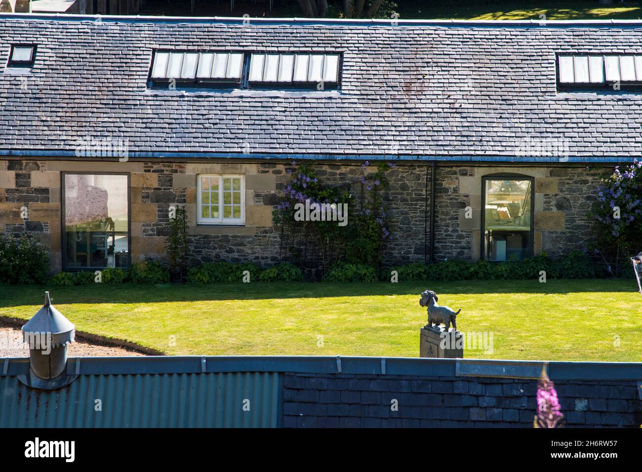 The outbuildings and stable block, the Haining, Selkirk Stock Photo