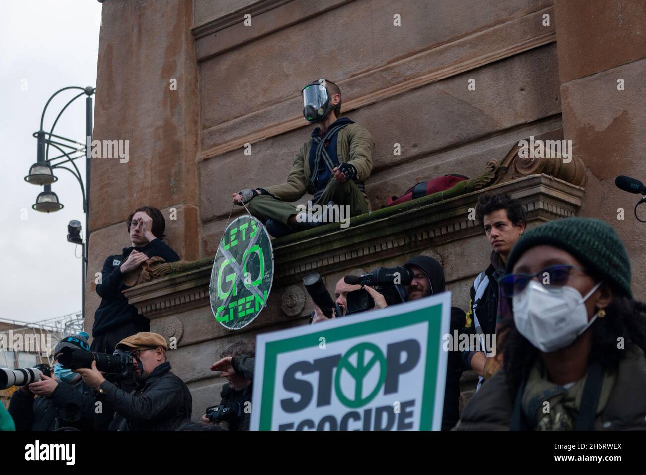 Glasgow Protest march during COP26. Fridays for Future. Stock Photo