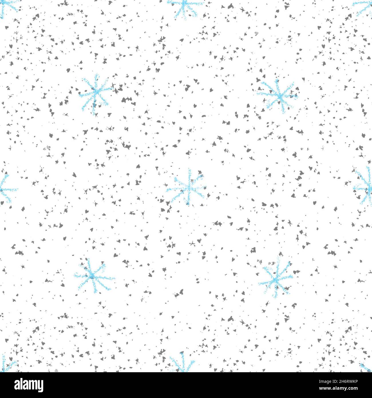 Hand Drawn Snowflakes Christmas Seamless Pattern. Subtle Flying Snow ...