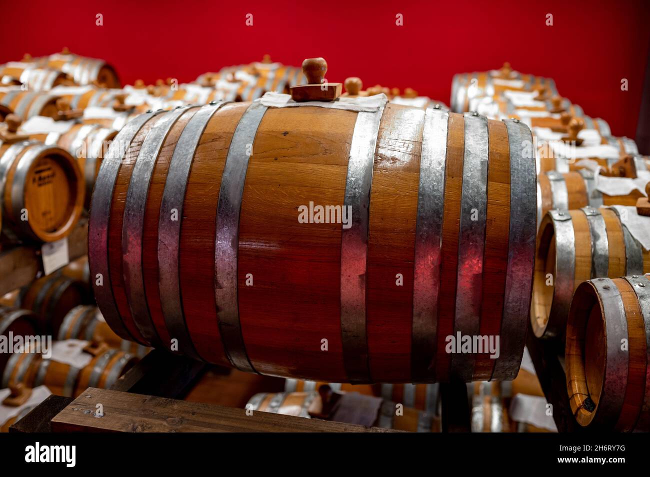 Traditional production and aging in wooden barrels of black Italian
