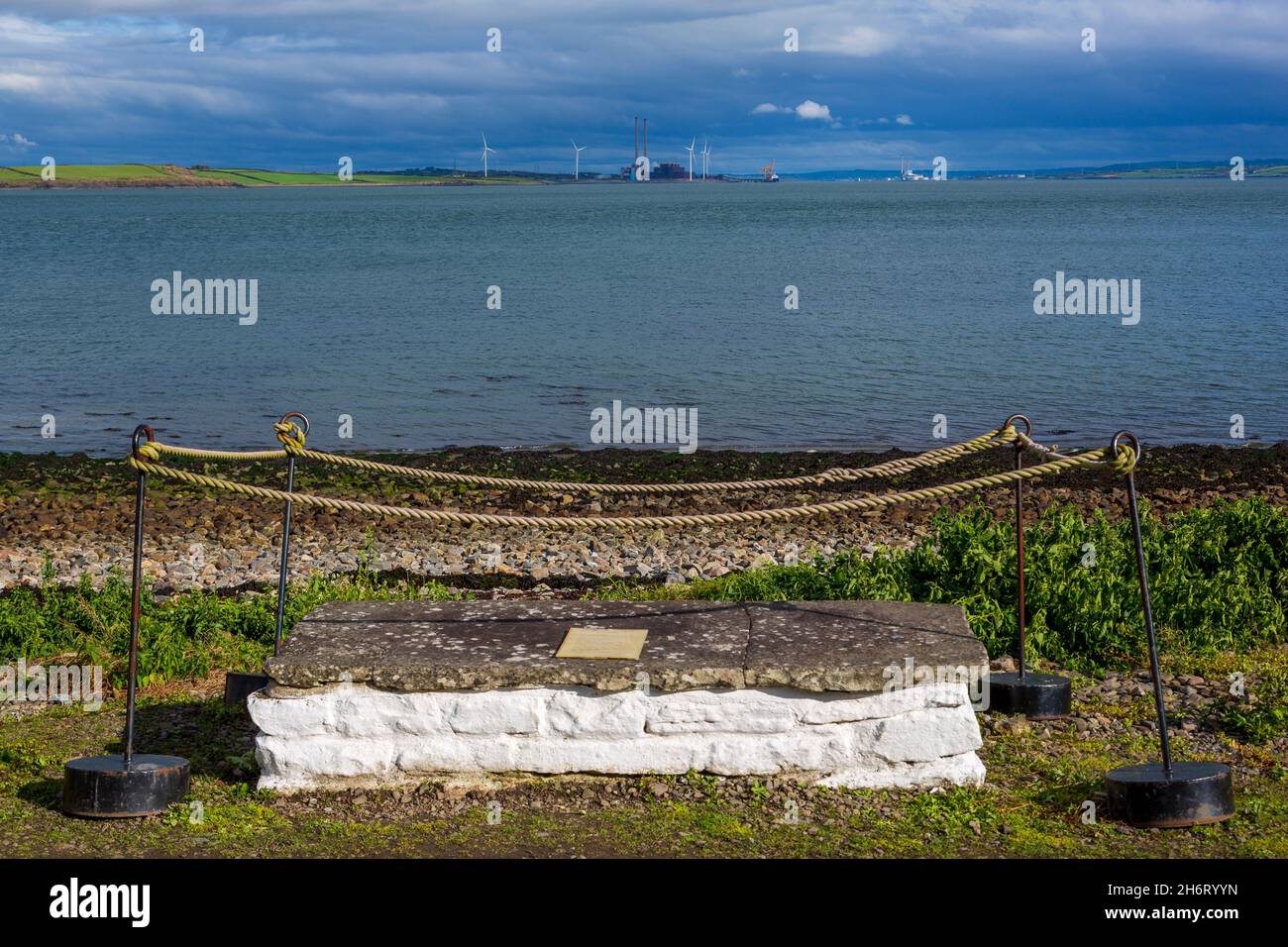 Pilgramage Stone on Scattery Island, County Clare, Ireland Stock Photo