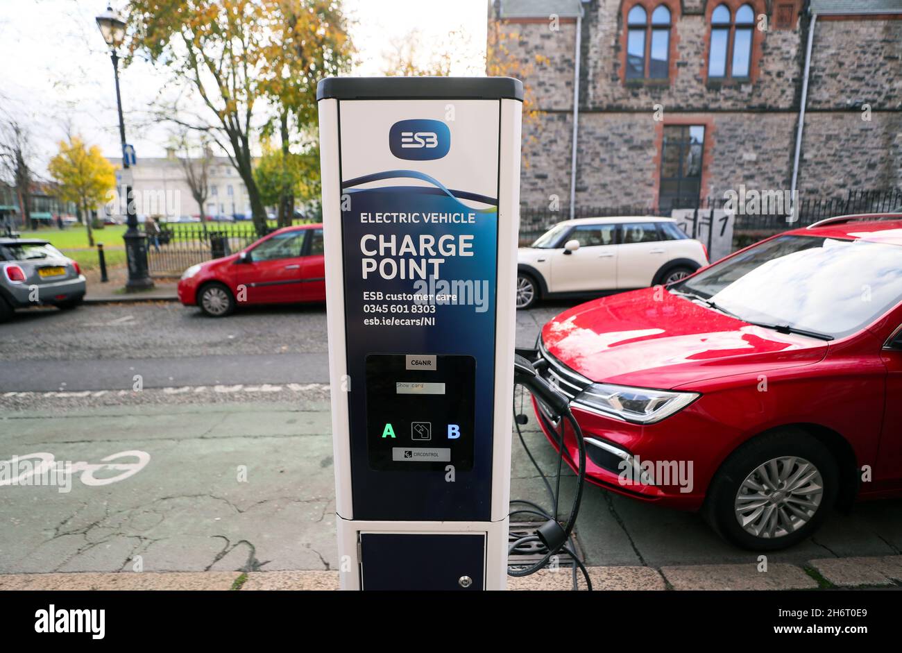 Electric car charging point northern ireland hires stock photography