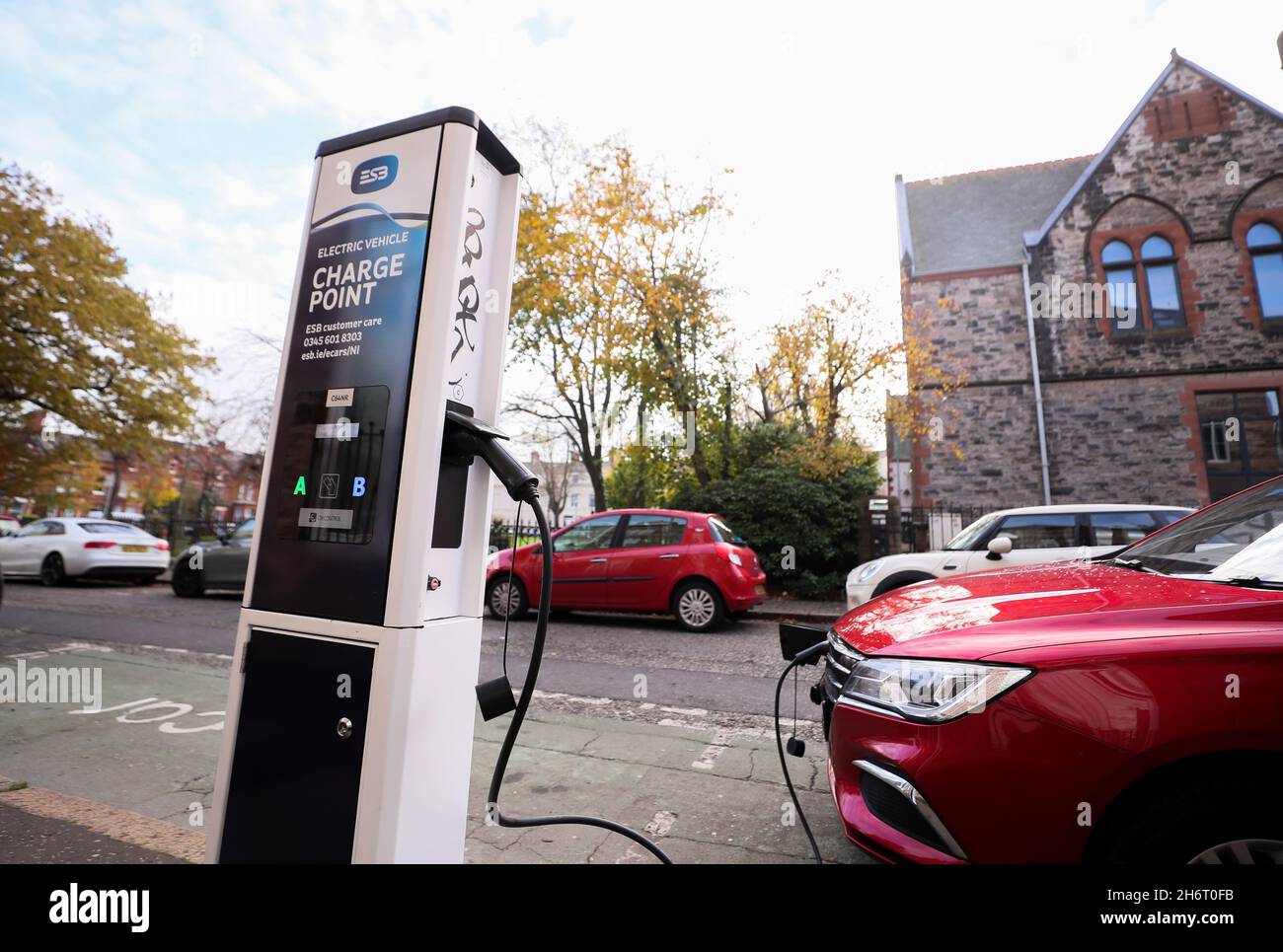 Electric car charging point northern ireland hires stock photography