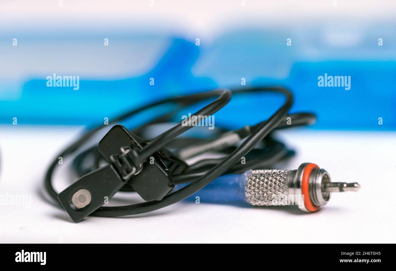 Lectrosonics M152 microphone. This omni directional microphone is made to fit the Lectrosonics WM wireless transmitter which is water proof. This is a Stock Photo