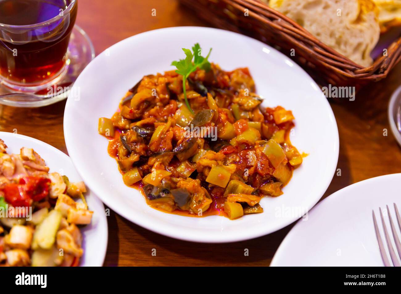 turkish food Saksuka tarifi Stock Photo