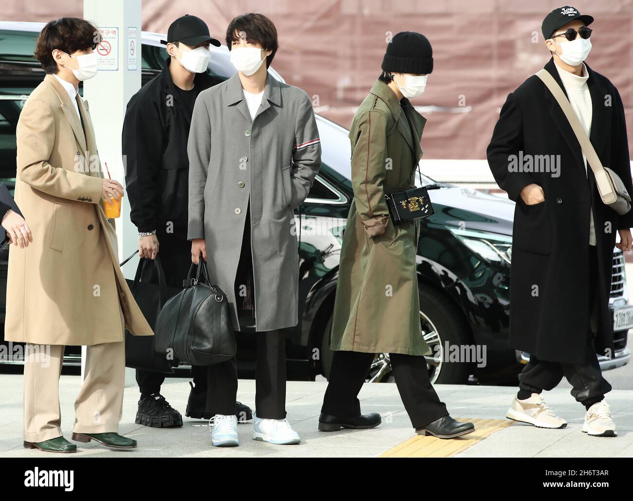 South Korea. 06th Dec, 2021. BTS returns home Jimin, a member of BTS,  arrives at Incheon International Airport, west of Seoul, on Dec. 6, 2021,  from a trip to the United States