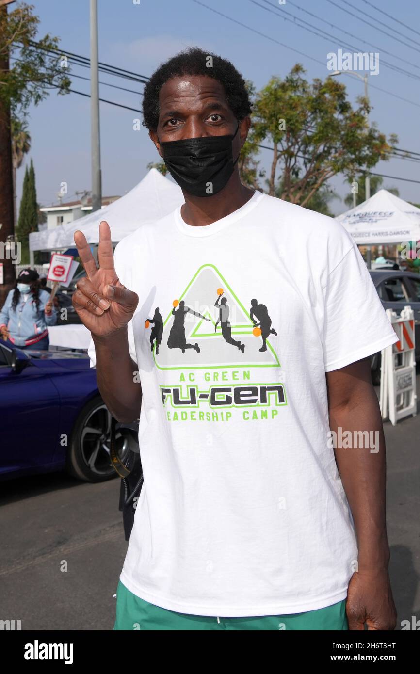 A.C. Green Jr. poses during the Los Angeles Dodgers Foundation