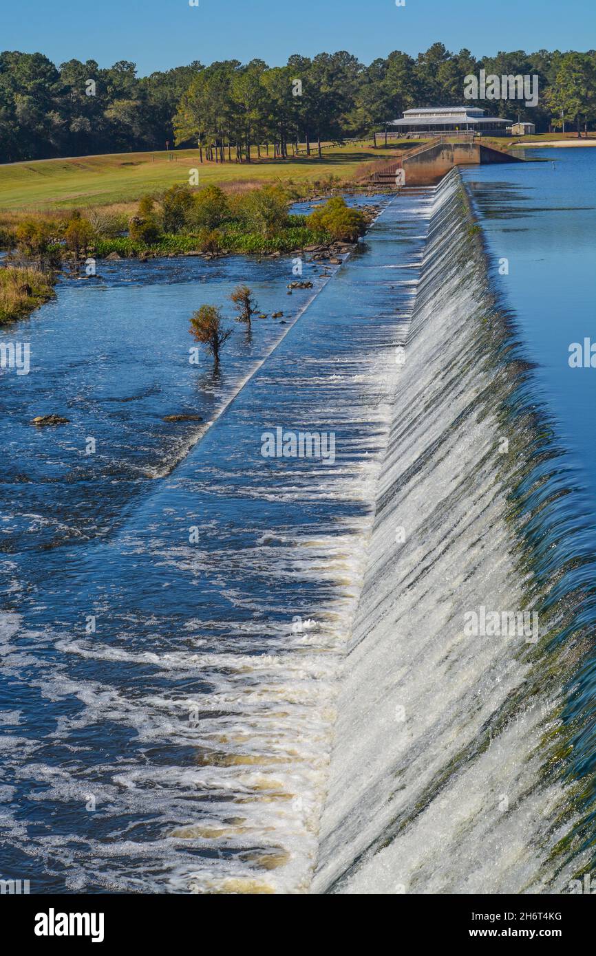 The Reed Bingham Lake and Waterfall into the Little River at Reed