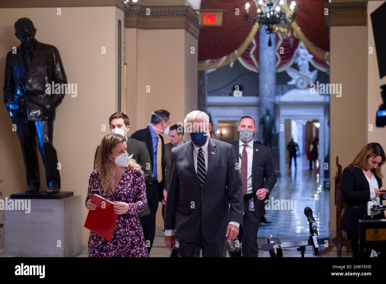 United States House Majority Leader Steny Hoyer (Democrat of Maryland) walks to the House chamber at the US Capitol prior to the vote to censure United States Representative Paul A. Gosar (Republican of Arizona) and to remove him from committees, at the US Capitol in Washington, DC, Wednesday, November 17, 2021. Credit: Rod Lamkey/CNP Stock Photo