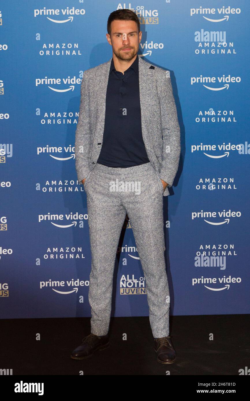 Torino, Italy. 17th November 2021. Juventus player Aaron Ramsey is guest of  the presentation of "All or Nothing: Juventus”. Juventus Football Club and  Amazon Prime Video presented "All or Nothing: Juventus”, a