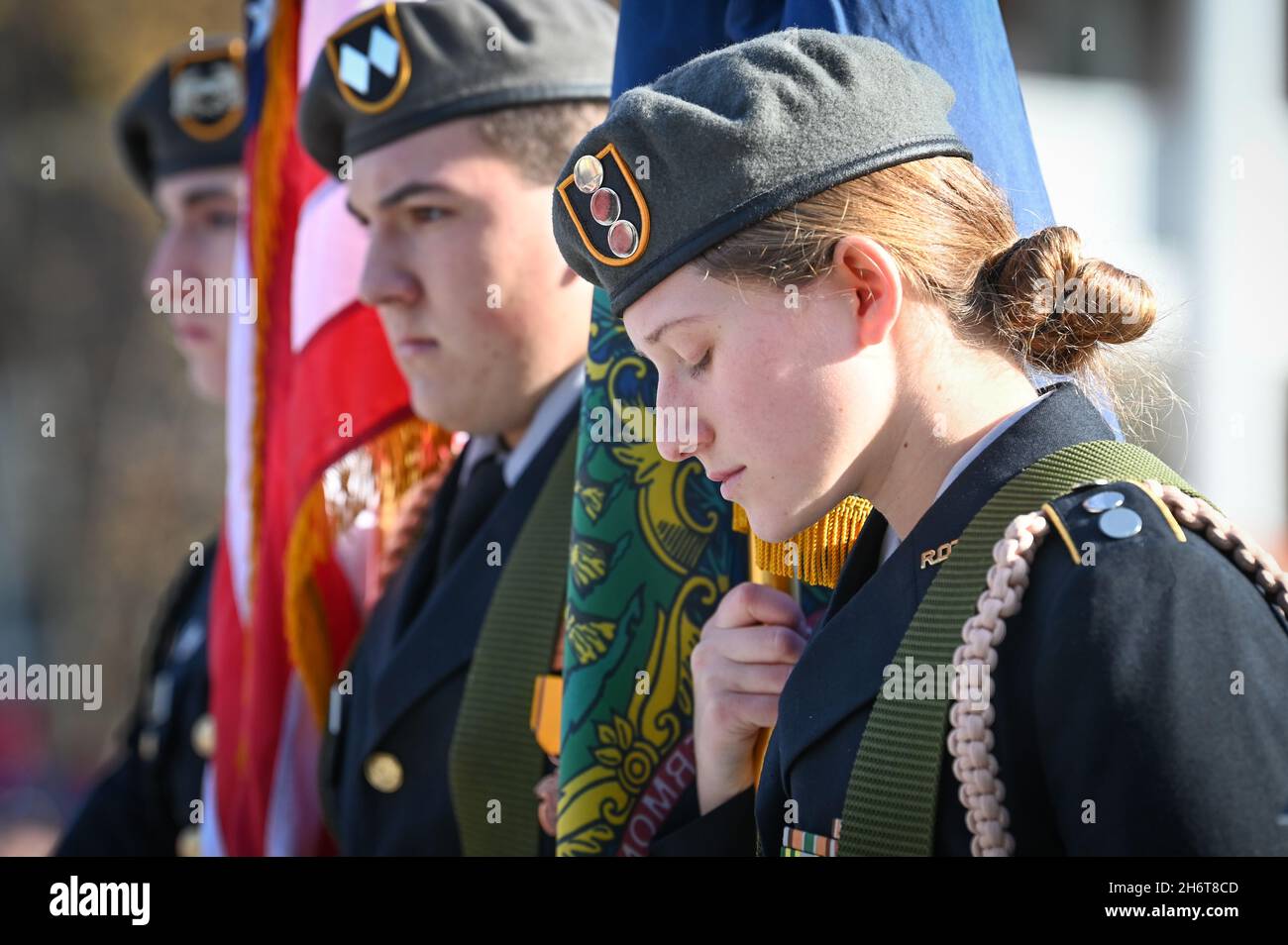 Members of the Spaulding High School (Barre, VT) Junior ROTC program at