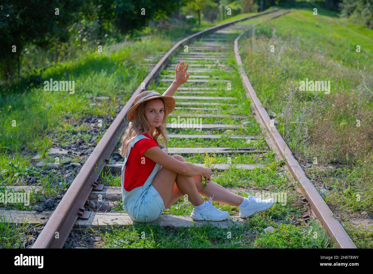 Girl in overalls hi-res stock photography and images - Alamy
