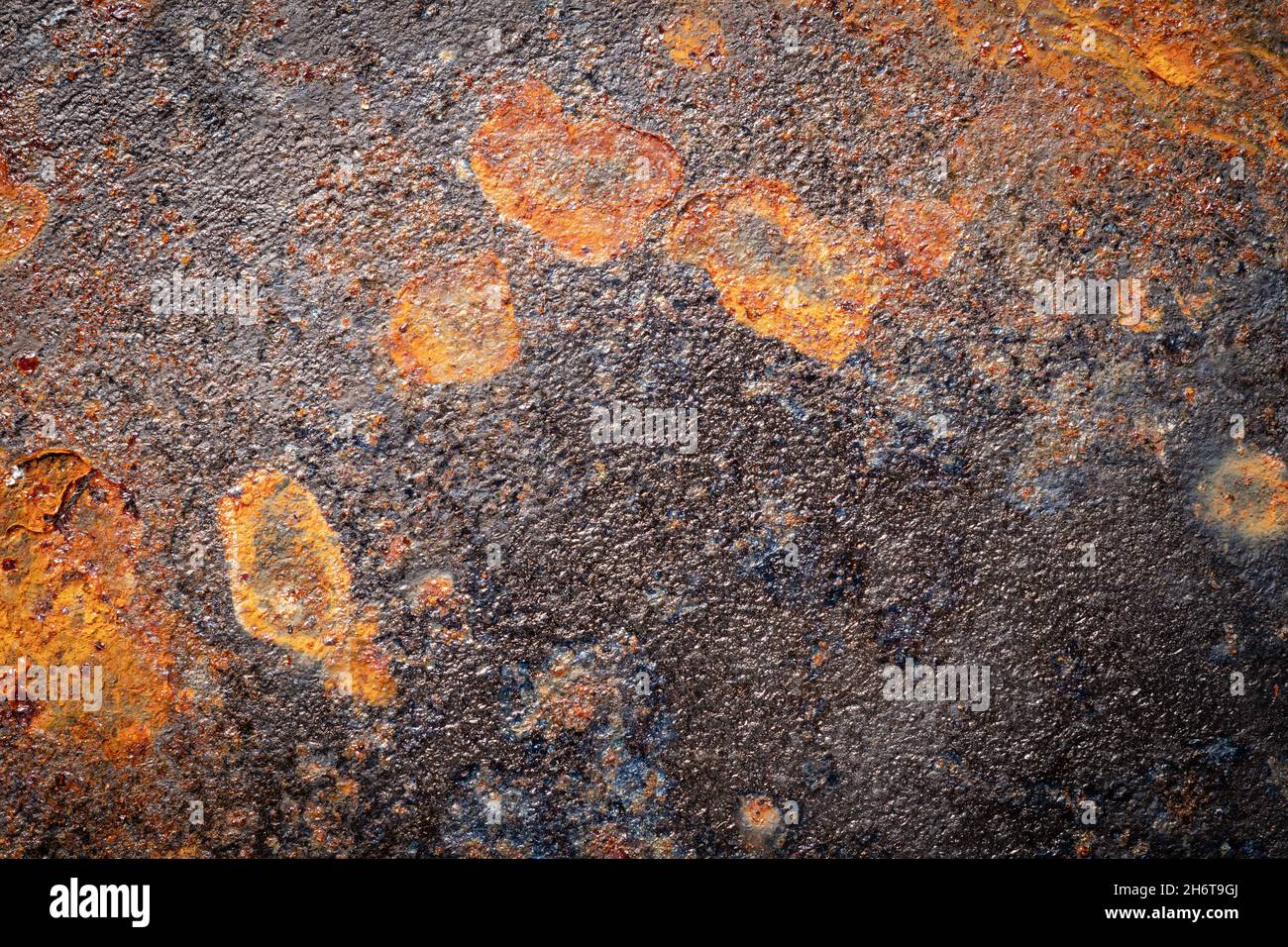 Abstract texture of cast iron surface with rust elements Stock Photo