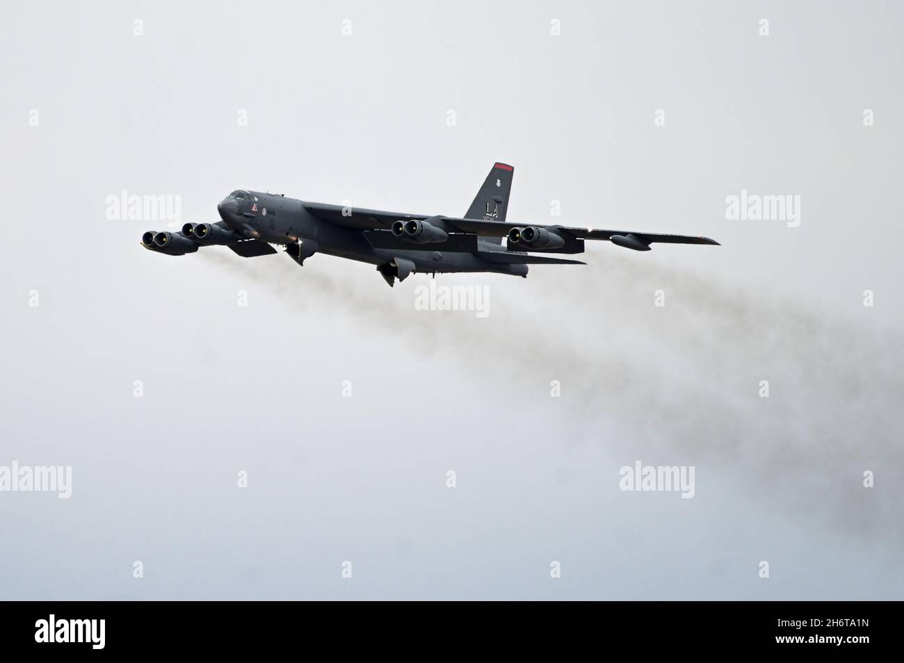 A Barksdale Air Force Base B-52H Stratofortress soars through the sky ...