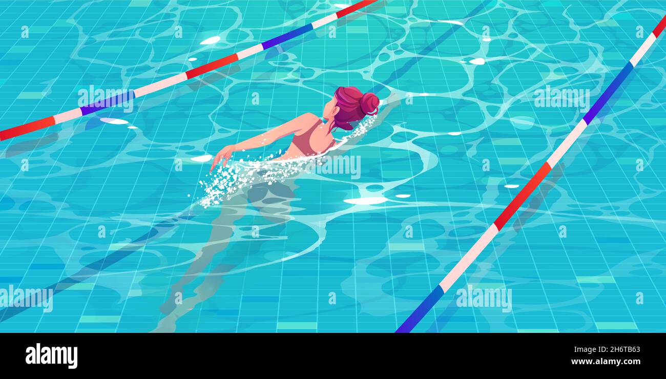 Woman young swimming pool lane Stock Vector Images - Alamy