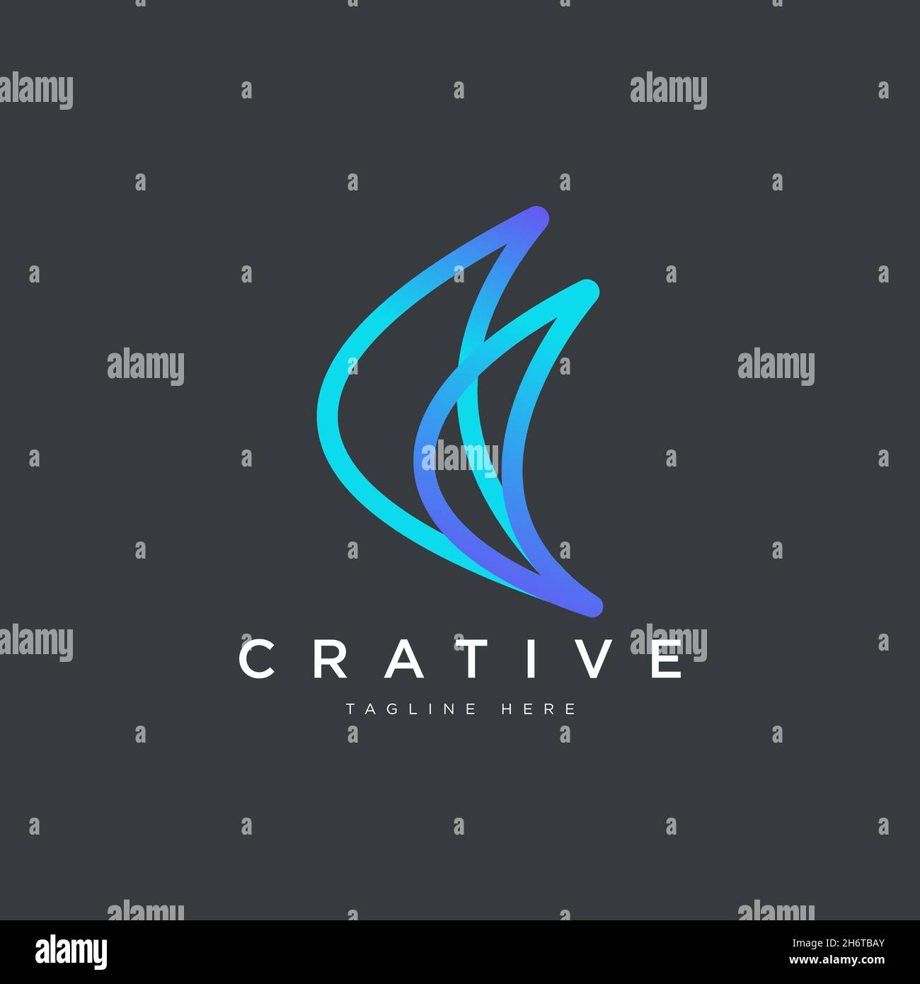 Abstract logo shaped colorful line letter D Stock Vector