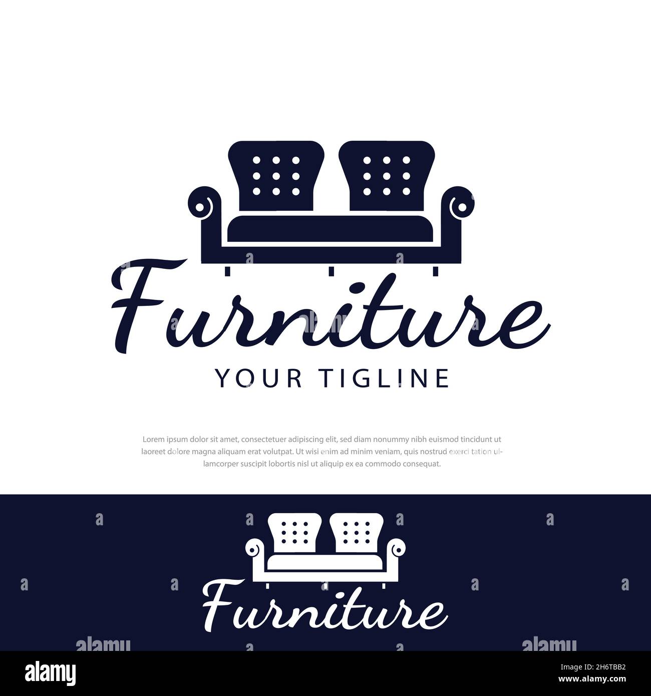 Furniture logo universal luxury premium interior logo design. Sofa