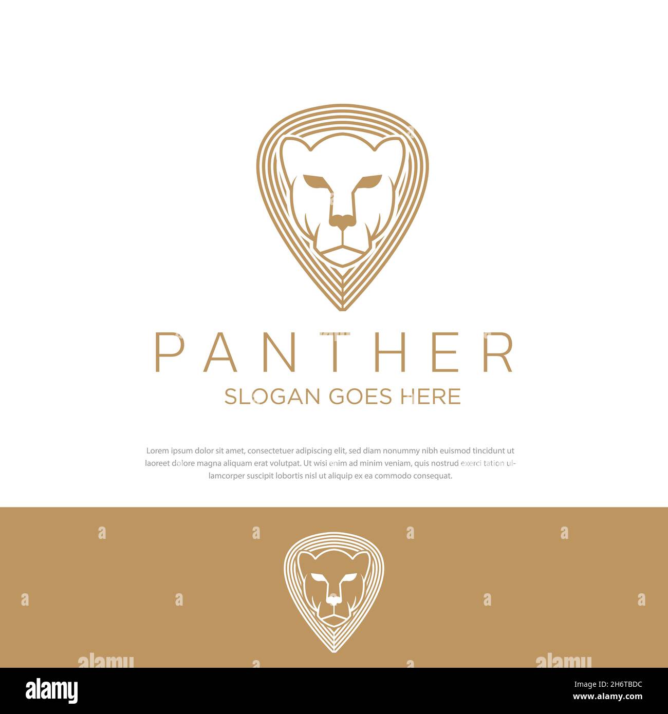 Black panther Premium monogram concept logo Stock Vector