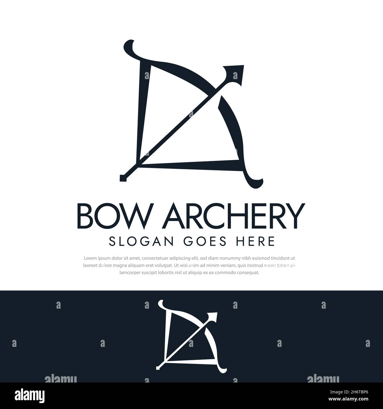 Bow Arrow logo arch arrow starting arrow illustration Stock Vector