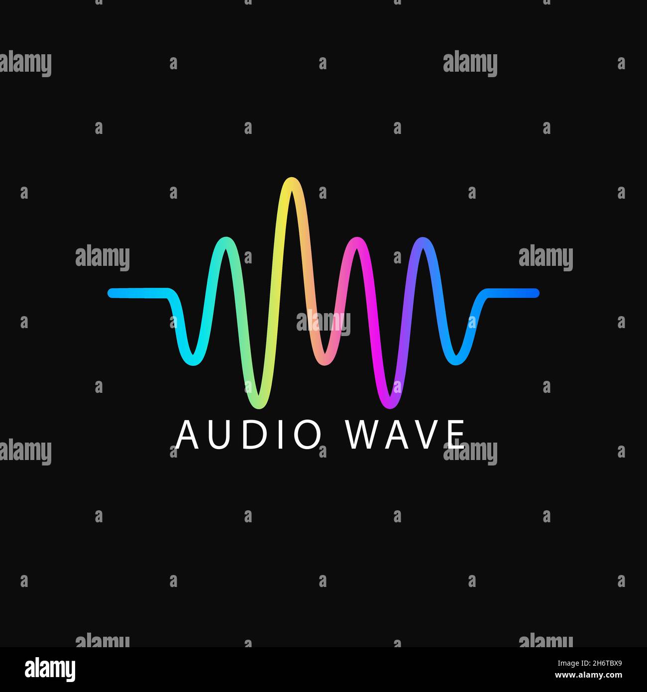 Vector abstract technology audio music concept sound wave logo Stock Vector