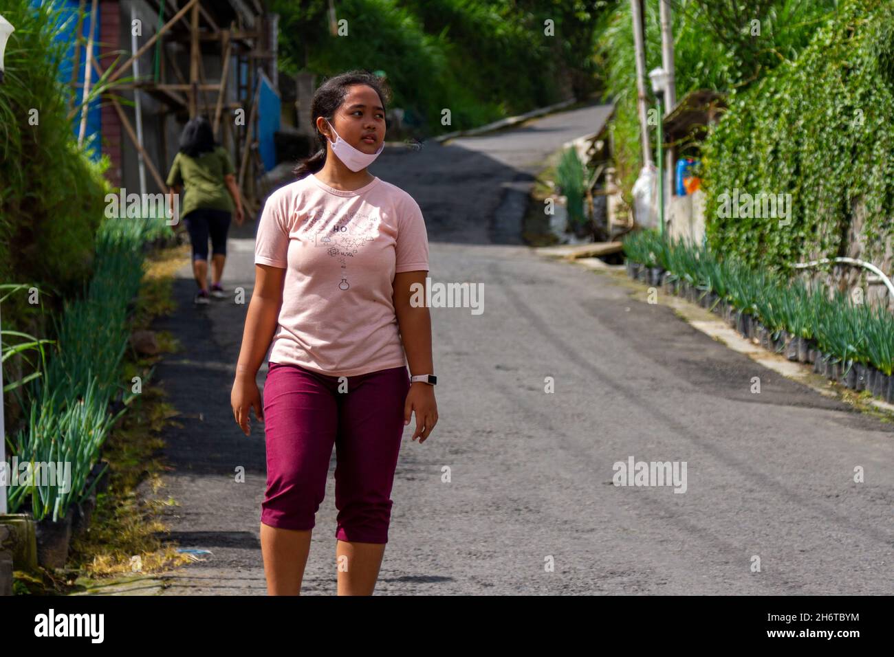 Hiking activities in the Mount Merapi hiking trail area, after the ...