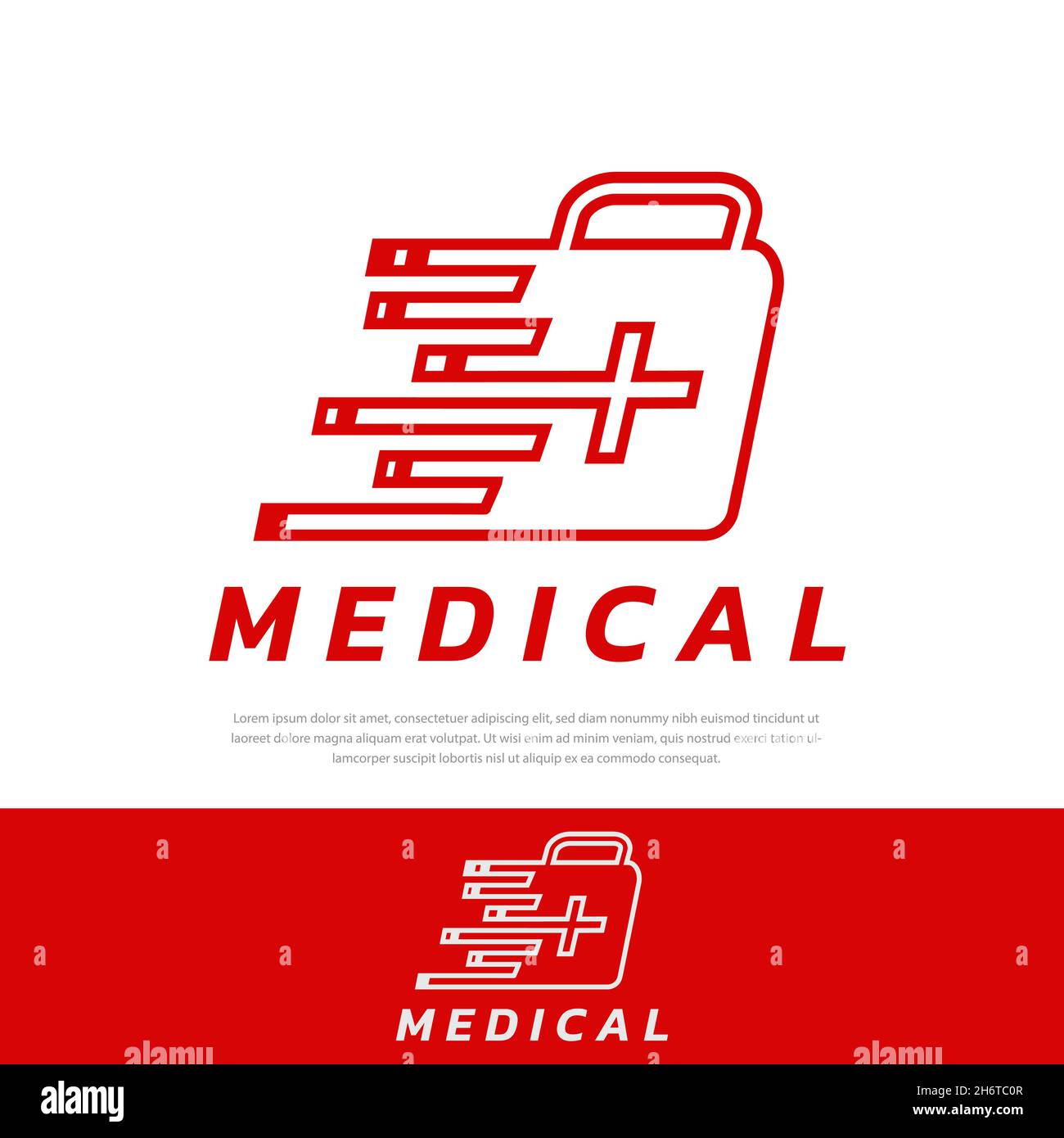 Logo of a medical bag quickly pasted vector, clinic, doctor, hospital, midwife Stock Vector