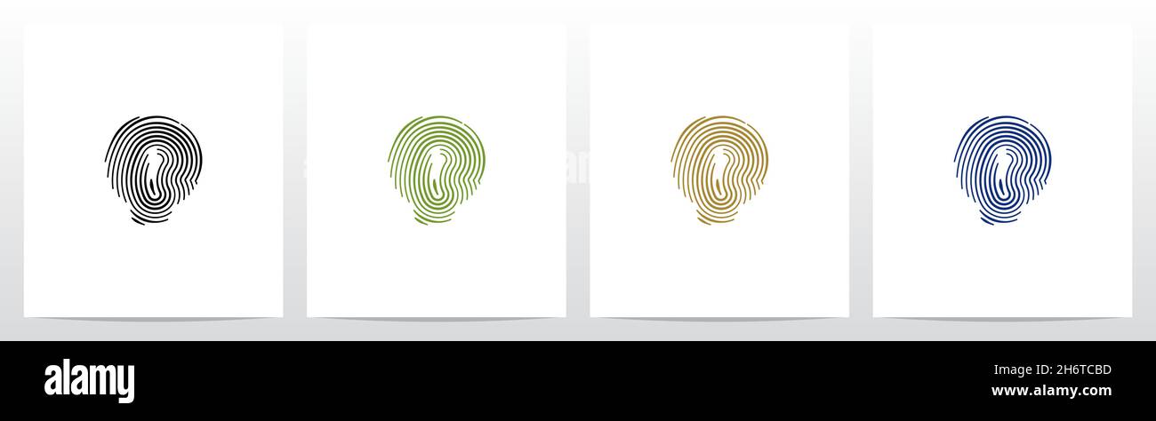 Finger Print Letter Logo Design Q Stock Vector