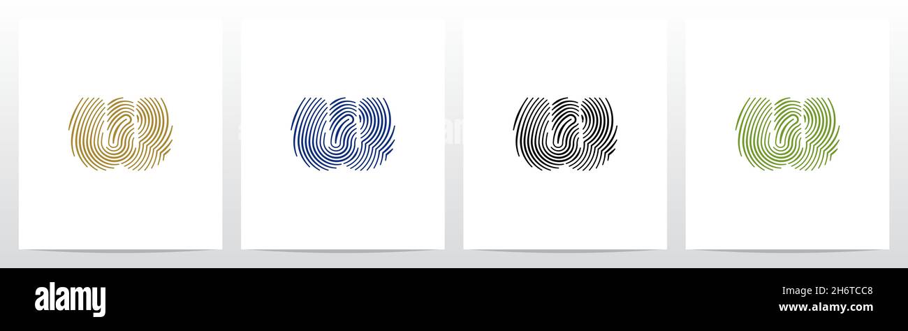 Finger Print Letter Logo Design W Stock Vector Image & Art - Alamy