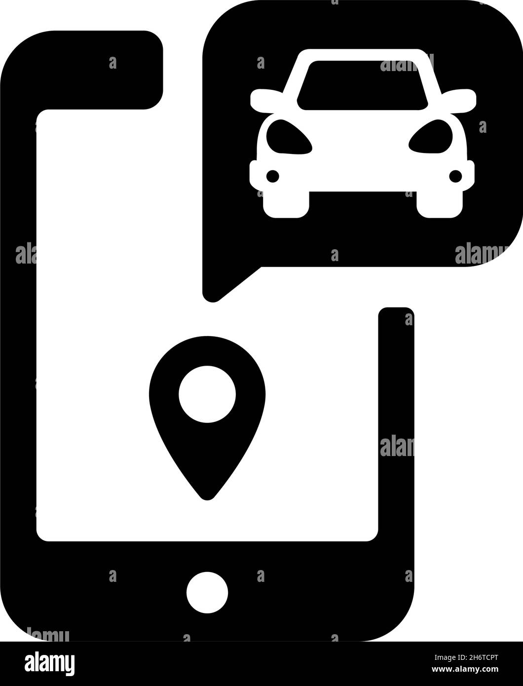 Taxi (cab) app, ride share app vector icon illustration Stock Vector
