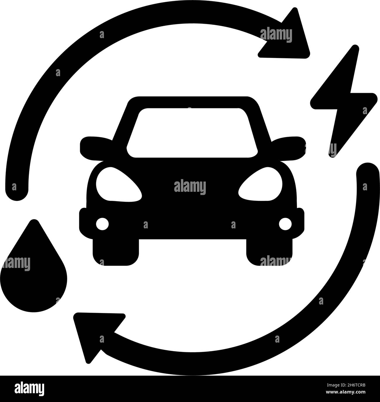 HEV ( hybrid electric vehicle ) vector icon illustration Stock Vector