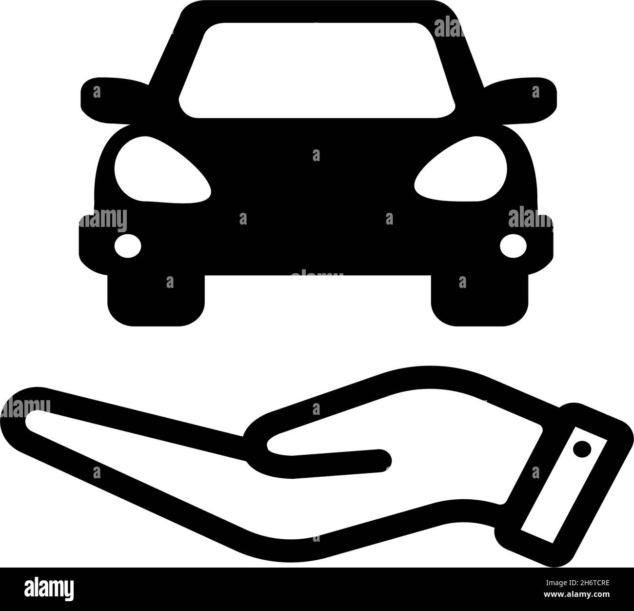 Car on a hand ( Car sharing ) vector icon illustration Stock Vector