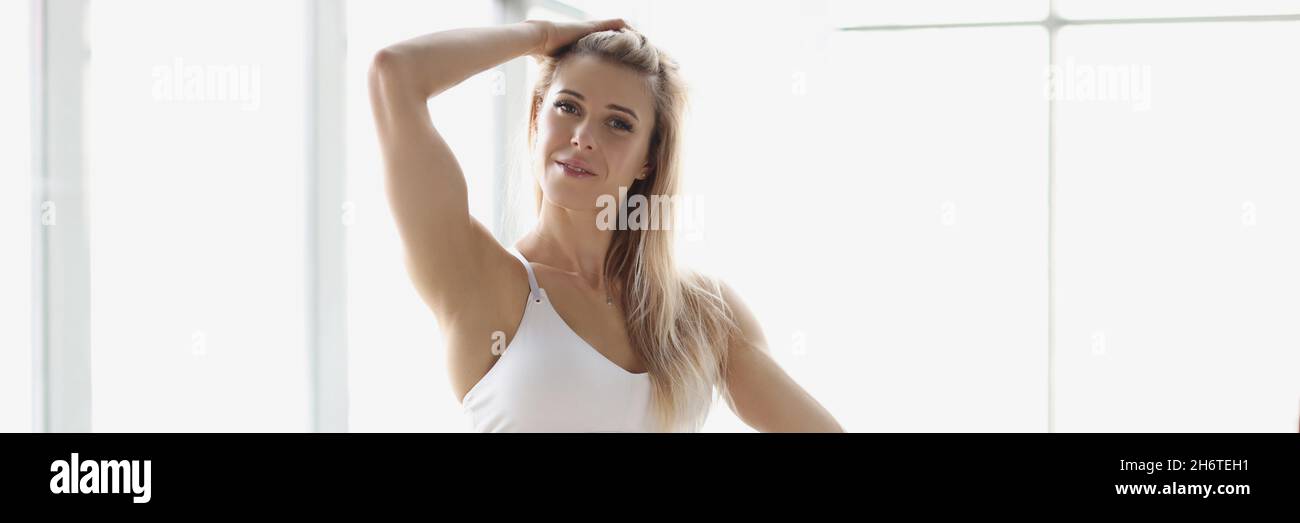 Beautiful young slim blonde woman hi-res stock photography and images ...