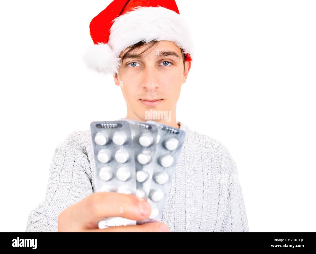 Santa Hat show a Pills Isolated 