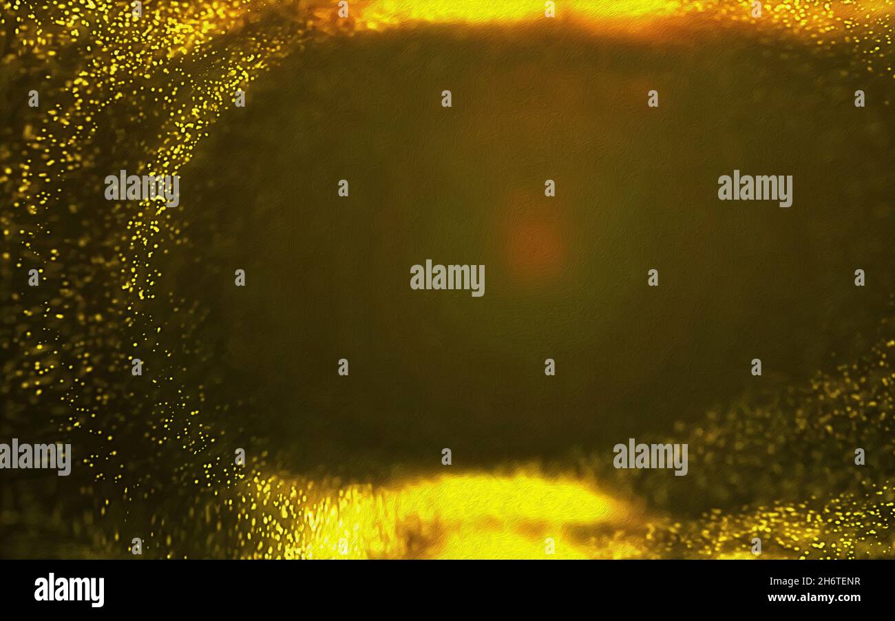 Abstract background with particles mesh and glowing shining bokeh of a variety of lenses. Stock Photo