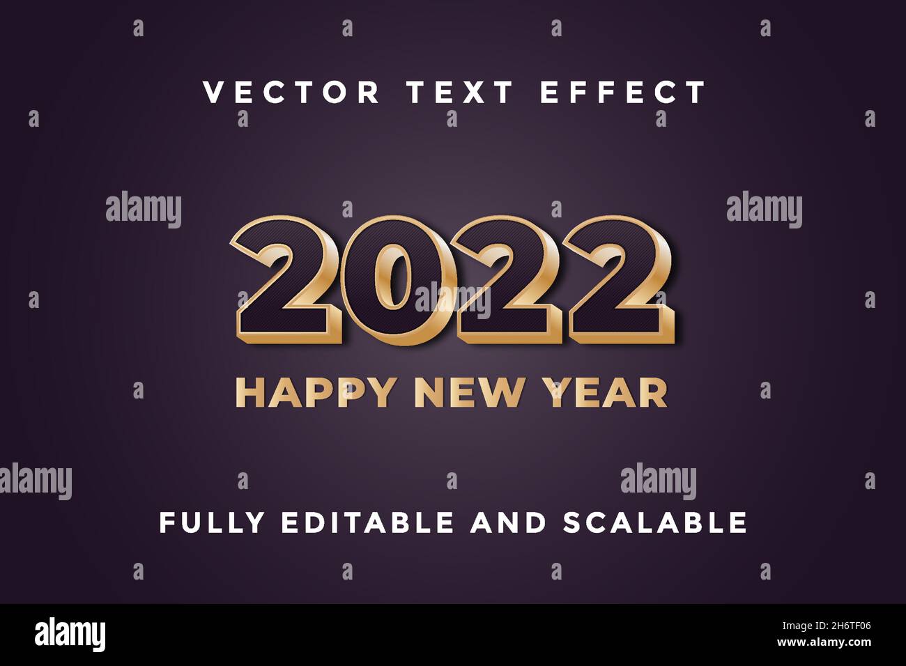 editable 2022 new year text effect. vector text effect 2022, new year, isolated design Stock Vector