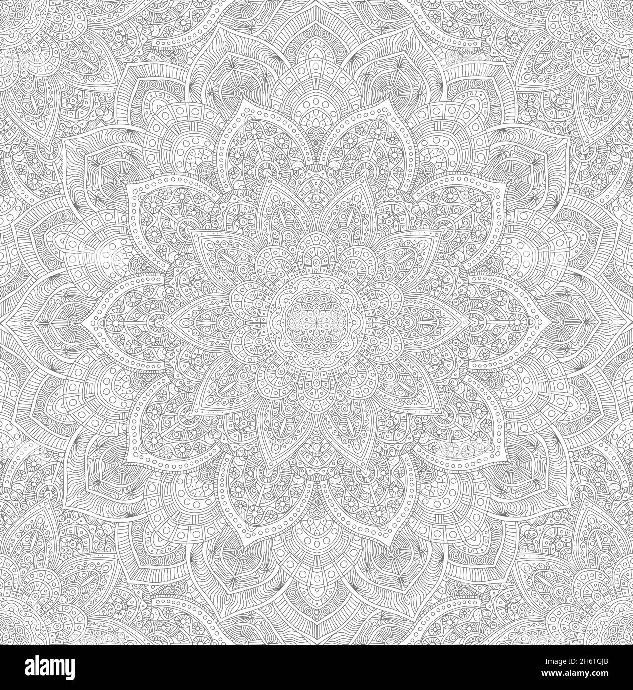 Seamless mandala pattern geometric. Decorative floral seamless pattern. Mandala in indian motifs for fabric. Stock Vector