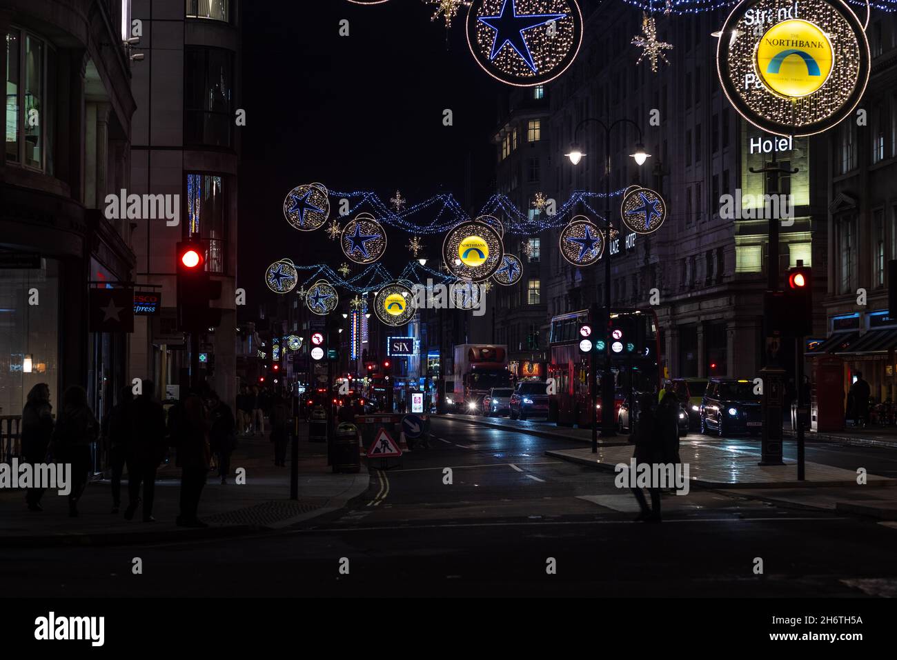 London the City Skyline and Christmas beginning 2021 Stock Photo